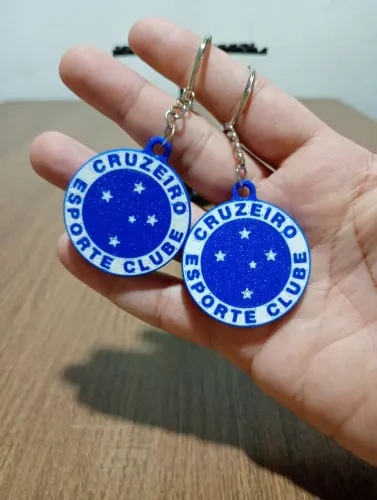 Kit com 2 chaveiros do Cruzeiro Feitos em 3D