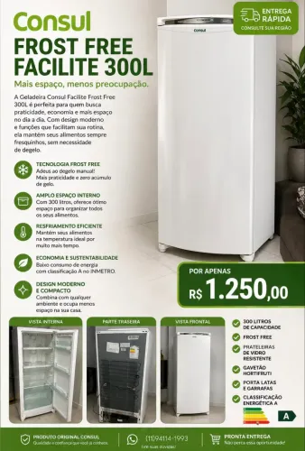 Geladeira Consul facilite frostfree 300L