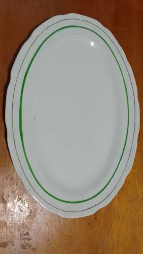TRAVESSA OVAL PORCELANA D. PEDRO II 35cm x 25×25 CM PEÇA RARÍSSIMA