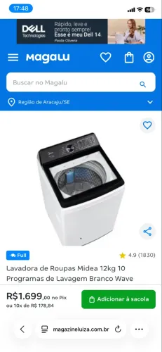 Máquina de lavar 12 kg