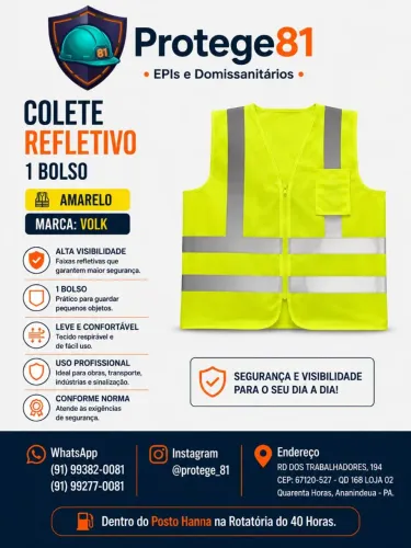 Colete Refletivo com bolso