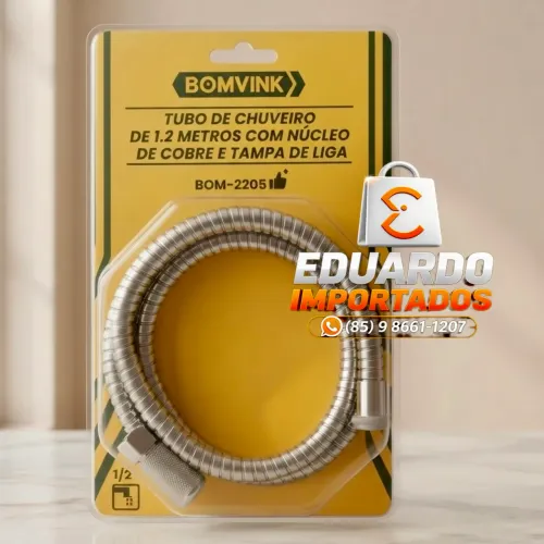 Mangueira Flexível para Ducha Higiênica em Aço Inox 1,20m 1/2
