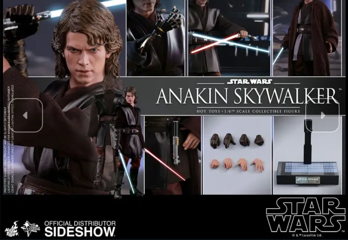Hot toys Anakin Skywalker star wars Darth Vader clone wars episódio 3 guerra nas estrelas