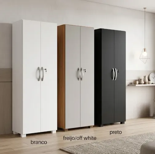 Armário Multiuso NT4020 (Branco, Freijó/Off White ou Preto) Frete e Montagem Grátis!