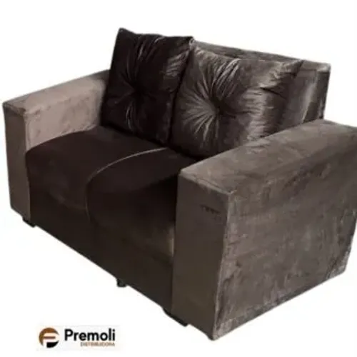Sofa Pop Bela 2 / Lugares Veludo - almofadas soltas Pés em Madeira