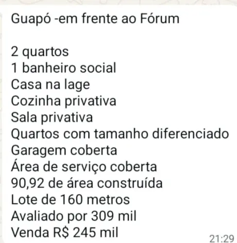 Casa em Guapo sem entrada 