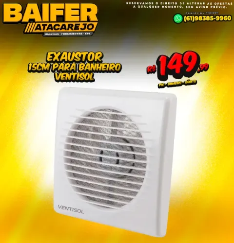 Exaustor Para Banheiro de 15cm Ventisol