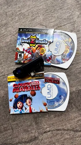 Lote PSP: Câmera Original Sony + 2 Jogos/UMD (Invizimals + Ta Chovendo Hambúrguer)