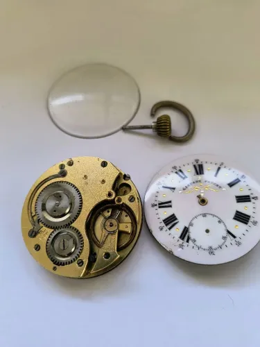 Máquina completa de relógio de bolso Gaspard patent uma relíquia
