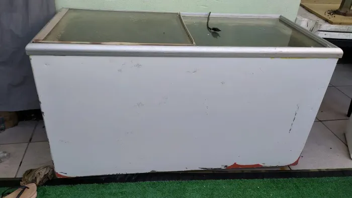 Freezer horizontal Metal frio tampa de vidro