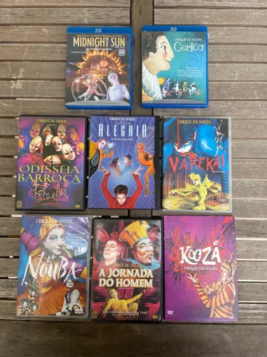 Dvds(6) + Bluray (2) Cirque Du Soleil (usados)