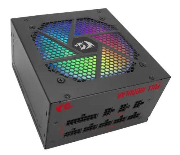 Fonte Redragon Atx 750w, 80 Plus Gold, Rgb, Pfc Ativo, Full Modular, Preto