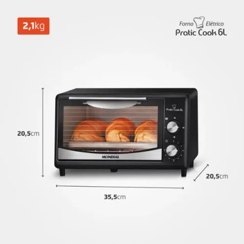 Mini forno mundial 6 litros
