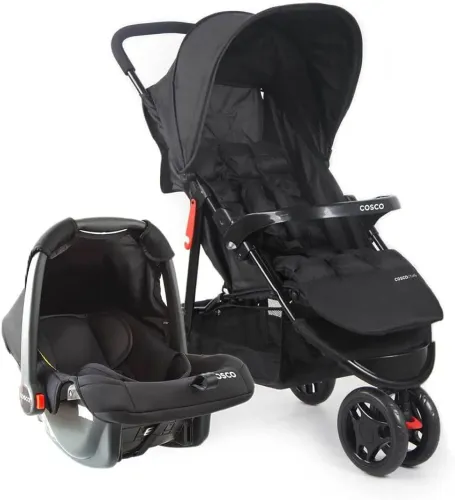 Kit carrinho e bebe conforto COSCO estado de novo com caixa