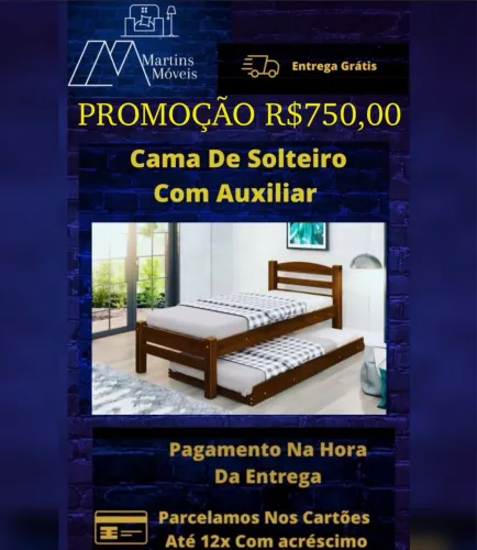 GRANDE PROMOÇÃO CAMA MADEIRA SOLTEIRÃO NOVO ENTREGA GRATIS ACEITA CARTÃO