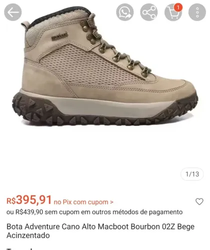 Bota masculina MacBook bourbon