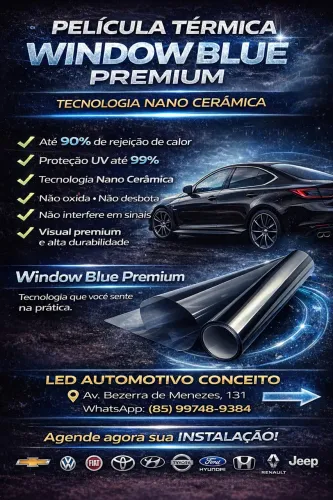PELÍCULA TÉRMICA WINDOW BLUE PREMIUM - NANO CERÂMICO 