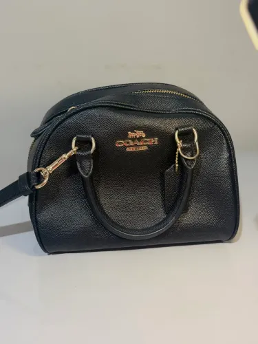 bolsa Coach Sydney Satchel em couro preto
