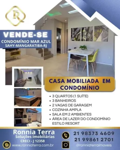 CASA COM PISCINA EM CONDOMÍNIO - SAHY - MANGARATIBA - RJ