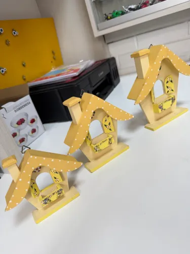 Trio de placas decorativas- casinhas