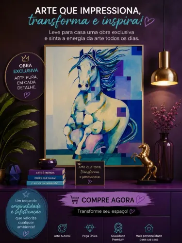 Oferta !Pintura moderna á óleo sobre tela cubista / Cavalo 