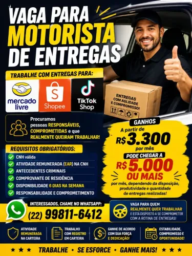 PROCURA MOTORISTA!