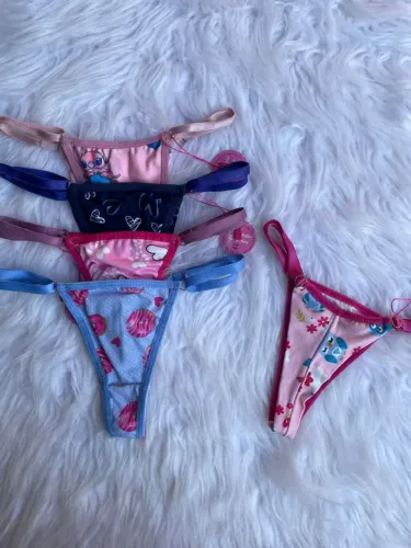 KIT COM 5 CALCINHAS FIO DUPLO