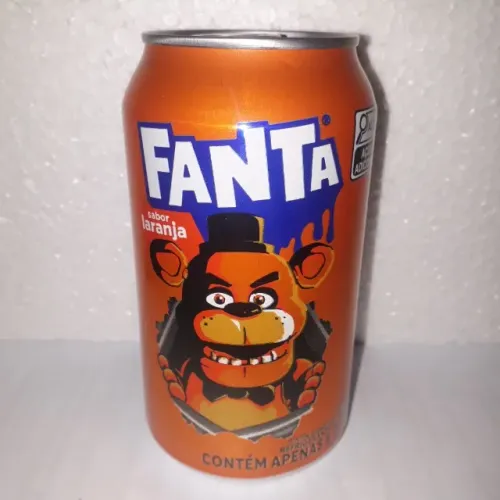 Fanta Laranja Halloween FNAF Lata 350ml Lacrada com Avaria