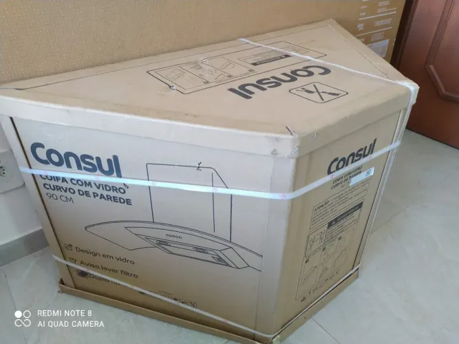 Coifa de parede c/ vidro curvo 90 cm Consul
