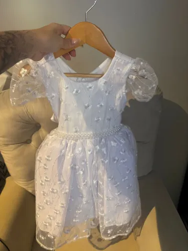 Vestido branco, para festa, aniversário, batizados