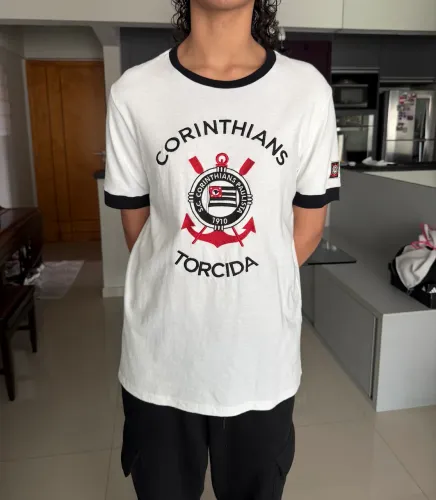 Corinthians torcida camisa retrô algodão p unissex 