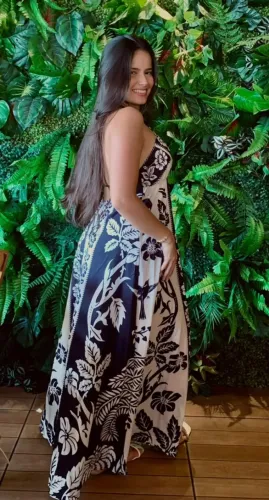 Vestido longo estampado