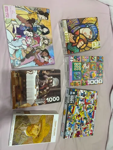 Kit quebra cabeça 1000 peças - 6 unidades