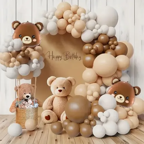 Kit 98 pcs Balão Bexiga Temáticas Ursinho Aniversario Bebê