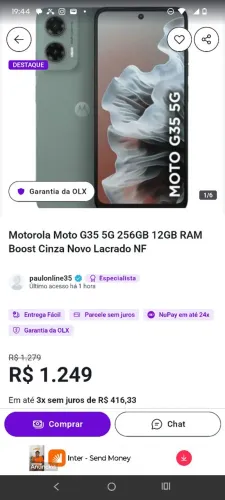 Vendo Celular Motorola G35 5G