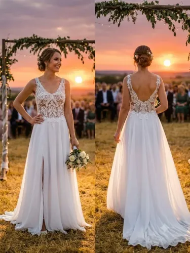 Vestido de Noiva Fluído 