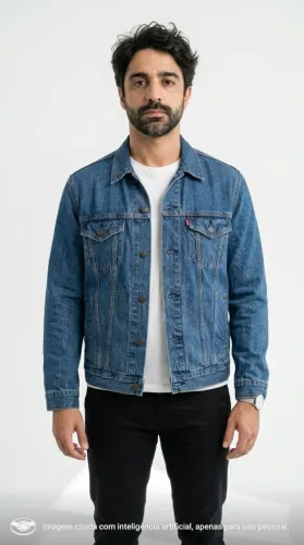Jaqueta Jeans Levis Relaxed trucker lavagem escura