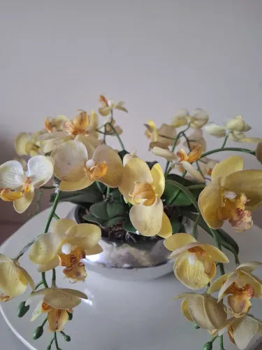 Arranjo decorativo orquídeas de silicone 