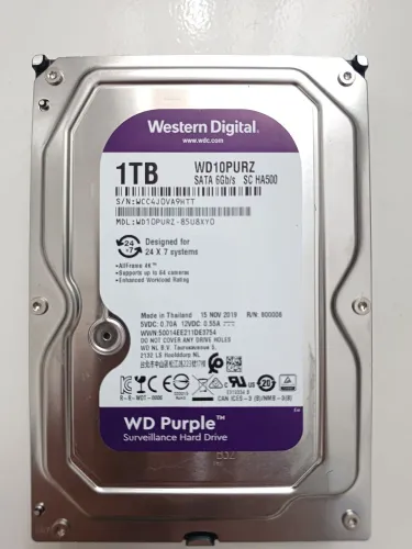 Hd wd Purple 1tb cftv dvr nvr cpu novo!