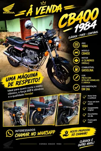 Cb 400 perfeitas condições chamar no privado para mais informações