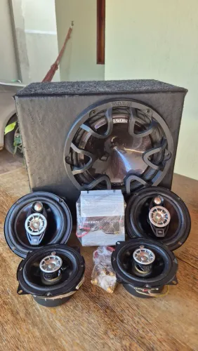 Som Automotivo Completo Bravox 12" 220W + JBL 5" e 6"