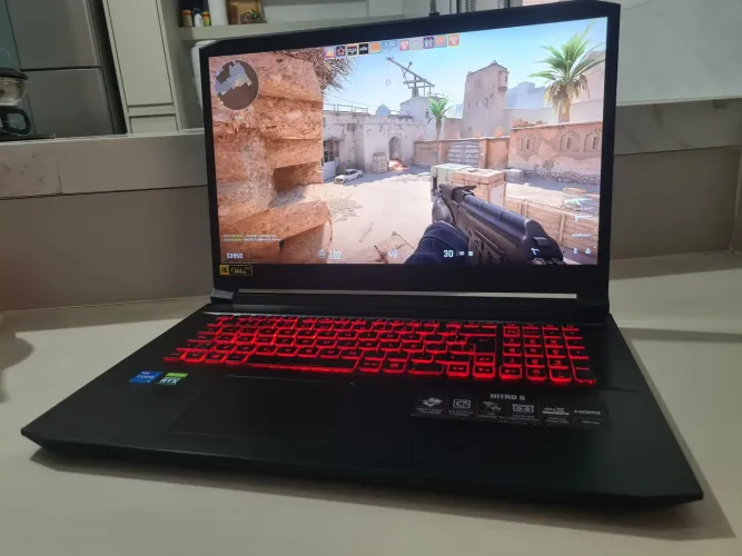 Notebook Gamer Acer Nitro c/ RTX 3050, Tela 17,3, 16GB de Ram, i5 11th, SSD 512GB Pc Gamer