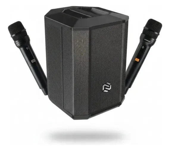 Caixa De Som Ativa Nuoma Zy803 200w Rms e 380w Pico +2 Mic Sem Fio Potente Preto