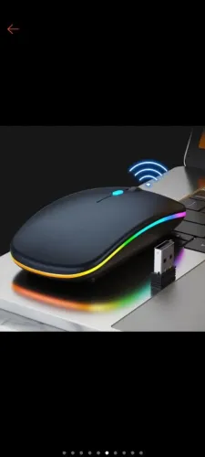 Mouse Sem Fio Recarregável Led RGB Clique Silencioso 2.4 Ghz Ergonômico Gamer Home Office
