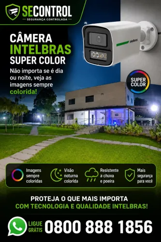 Câmera super collor Intelbras, colorida 24h