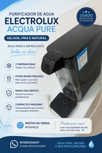 VENDO Purificador de Água Electrolux (USADO)