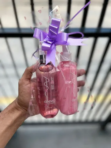 body splash e creme de pele alleva 