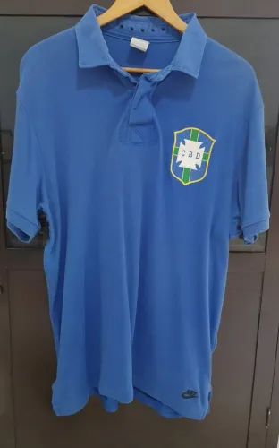 Camisa Polo Nike Seleção Brasileira Retrô Azul CBD