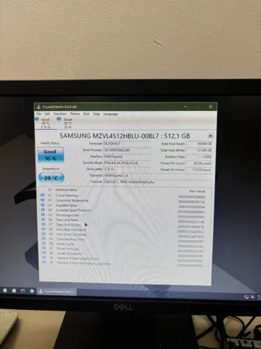 SSD Samsung NVMe M.2 512 GB ? Saúde 95%