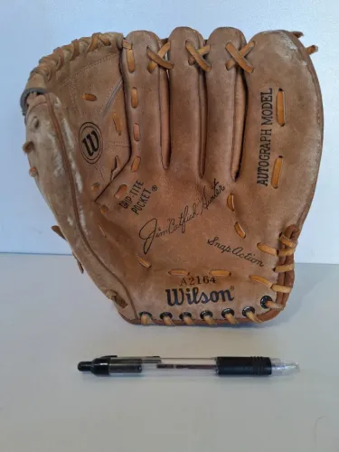 Luva de Baseball Wilson Autograph Model A2164 de couro anos 1970